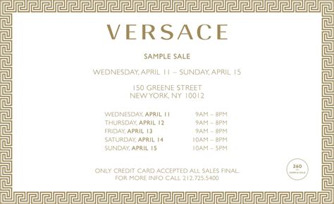 versace sample sale 2024 usa|versace nyc sample sale.